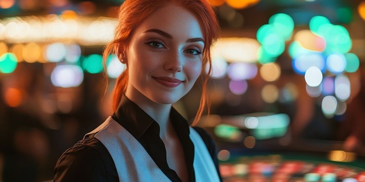 Antarmuka meja Domino QQ dengan petunjuk pemain dan tombol taruhan